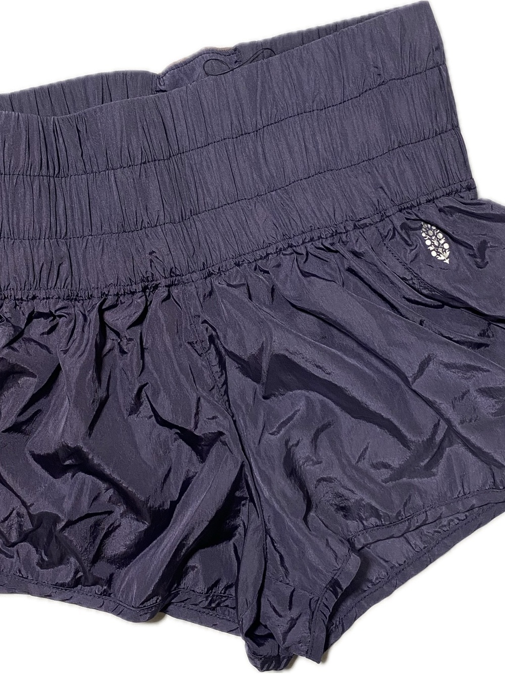 Free People Movement Smocked Waist Navy Athletic Shorts